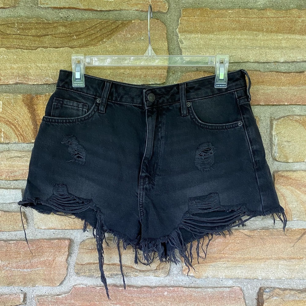 Black Jean Mini Shorts